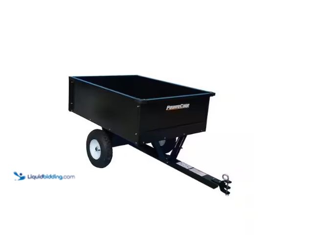 Lot 49-1566731 - Powercare 10 cu. ft. Lawn Mower Dump Cart with Wheels, Model # YTL-007-599, unused, shipping damage,...