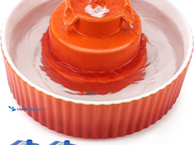 Lot 49-5437345 - Ceramic Cat Water Fountain, 2.1L/71oz Cat Fountain with 3 Carbon Filters and 2 Water Pumps, Cupcake ...