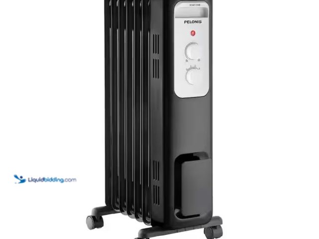 Lot 49-1571919 - Pelonis 1,500-Watt Oil-Filled Radiant Electric Space Heater with Thermostat, Model # HO-0279, Unused...