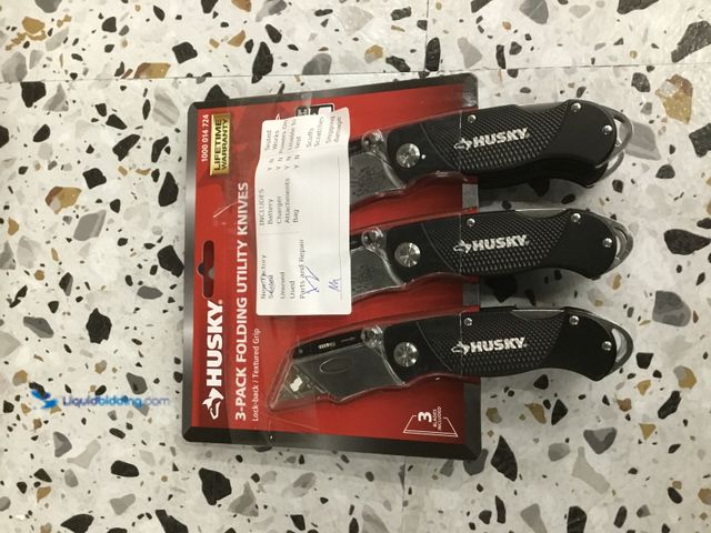 Lot 49-5408178 - Lot of 2. Husky Folding Lock-Back Utility Knife (3-Pack)[Model # 99732] Unused