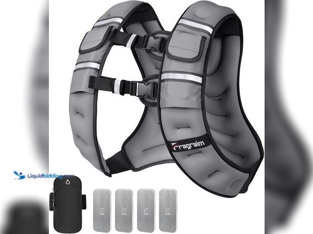 Lot 49-3482628 - Fragraim Adjustable Weighted Vest for Women Men, 8-12lb Weight Vest with 4 Removable Iron Weights, P...