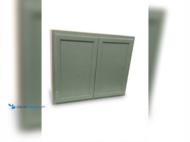 Lot 49-1637937 - PAINTED PRIOR TO RETURN - Hampton Bay Recessed Panel 36 in. W x 12 in. D x 30 in. H Assembled Wall K...