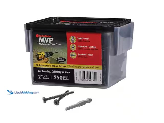 Lot 49-1622496 - Lot of (2) Fasten Master #10 x 2 in. Torx TTAP Drive Suresink Flat Head MVP Multi-Purpose Wood Screw...