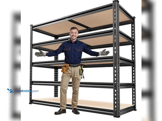 Lot 49-3481676 - Reibii 40"W x 20"D Garage Storage Shelf, 2,500lbs Heavy Duty Garage Shelving, Adjustable Metal Shelv...