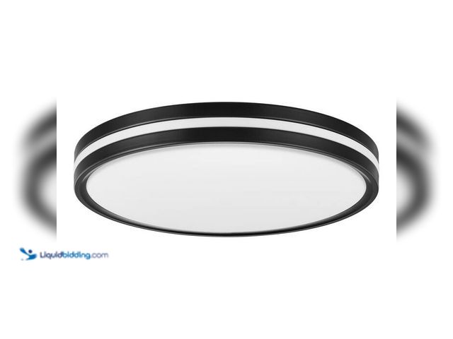Lot 49-5547014 - Hampton Bay Ashburrow 15 in. Light Matte Black Adjustable CCT Integrated LED Ceiling Flush Mount Fix...