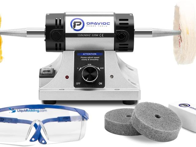 Lot 49-5463606 - Jewelry Polisher - Adjustable Variable Speed Bench Grinder Polishing & Buffing Machine, Dental Buffe...