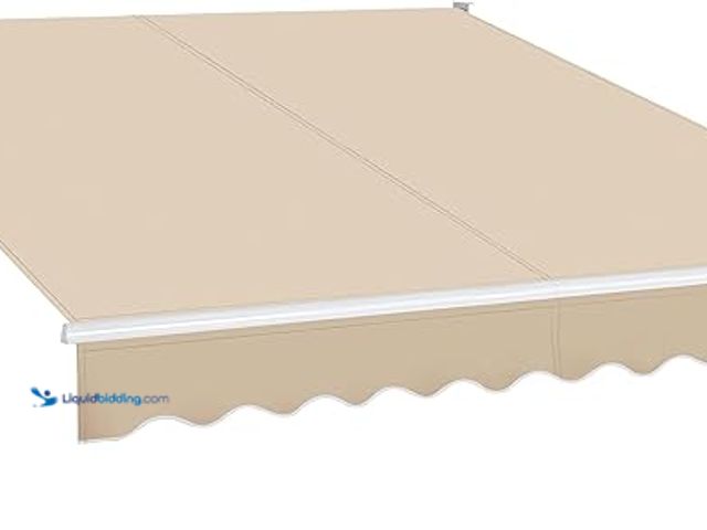 Lot 49-5414400 - 10 ft. x 8 ft. Manual Retractable Sun Shade Patio Awning with UV Protection and Easy Crank Opening, ...