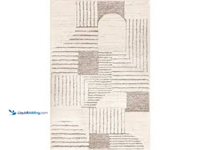 Lot 49-5411586 - Concord Global Trading Retro Gray 3 ft. x 4 ft. Contemporary Area Rug. Model # 46623. Unused