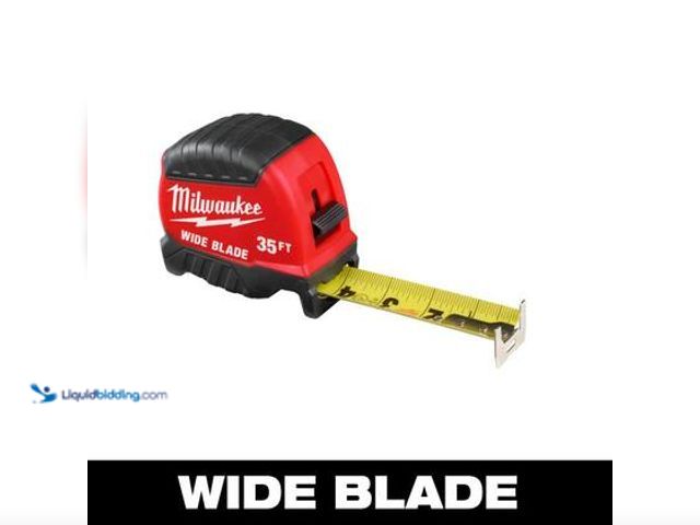 Lot 49-5544389 - Milwaukee 35 ft. Wide Blade Tape Measure With 18 ft. Reach. Model # 48-22-1235. Unused