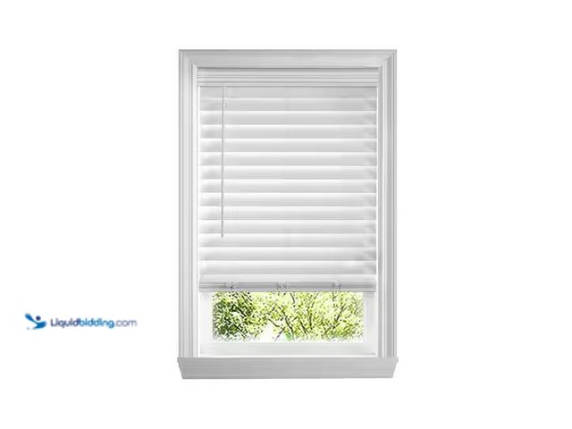 Lot 49-3639388 - 70.5 x 72 White Cordless Premium Faux Wood Window Blinds with 2.5 in. Slats - 70.5 in. W x 72 in. L ...