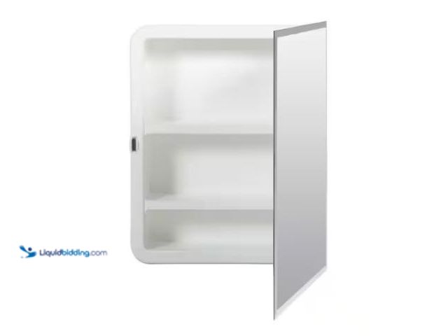 Lot 49-1625619 - Glacier Bay 16 in. W x 20 in. H Rectangular Recessed or Surface Mount Frameless Beveled Mirror Medic...