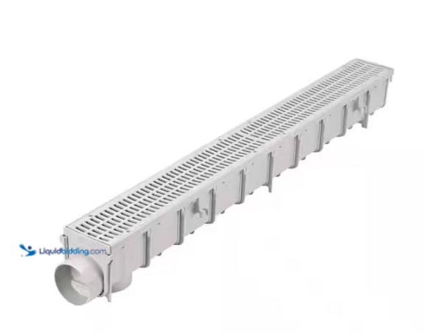 Lot 49-1624529 - NDS Pro Series 3 in. x 40 in. Plastic Channel Drain Kit with Grate Model # 764, Unused, Has Attachme...