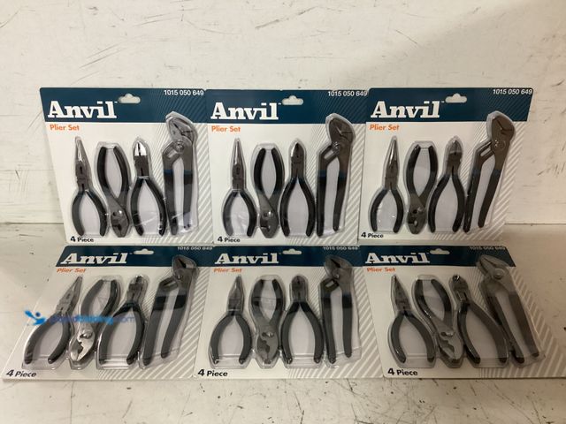 Lot 49-1630952 - Lot of (6) Anvil 4-Piece Plier Set Model # 91944, Unused  Ref#HD0806