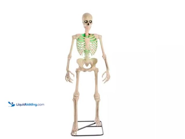 Lot 49-1527190 - Home Accents Holiday 6.5 ft. Grave & Bones Animated LED App Controlled Ultra Skelly with LifeEyes LC...