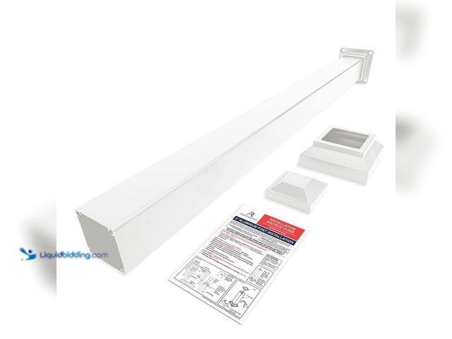 Lot 49-5408122 - Aria Railing 3 in. x 3 in. x 36 in. White Powder Coated Aluminum Deck Post Kit. [Model # A36PBKW] Un...