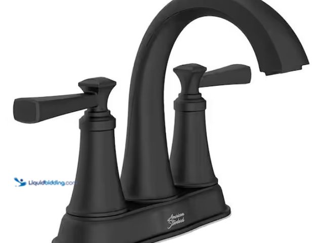 Lot 49-1550451 - American Standard Rumson 4 in. Centerset 2-Handle Bathroom Faucet in Matte Black, Model # 7417201.24...