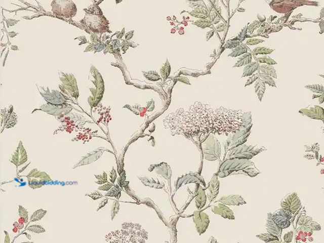 Lot 49-1576974 - Laura Ashley Laura Ashley Elderwood Natural Wallpaper (56sq ft) Model # 113346, Unused  Ref#SRHD0211