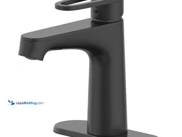 Lot 49-1574848 - Glacier Bay Kendrick Single Hole Single-Handle Bathroom Faucet in Matte Black, Model # HD67958W-6510...