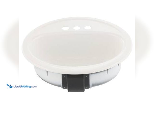 Lot 49-5581952 - Bootz Industries Laurel Round Drop-In Bathroom Sink in White Model # 021-2435-00 UNUSED.