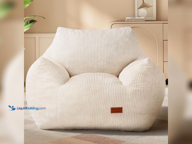 Lot 49-5488228 - Big Bean Bag Chair for Adults & Kids, Ultra Soft Living Room Bean Bag with Armrests, Stuffed BeanBag...