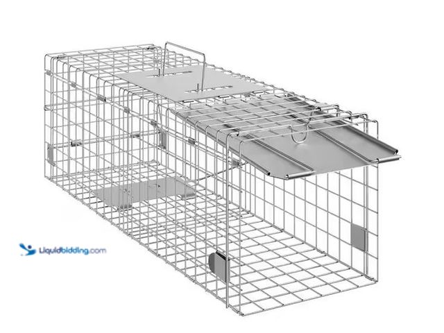 Lot 49-5545547 - SVOPES
Live Animal Cage Trap, 24 x 8 x 8 in. Humane Cat Trap, Galvanized Iron, Folding Animal Trap ...