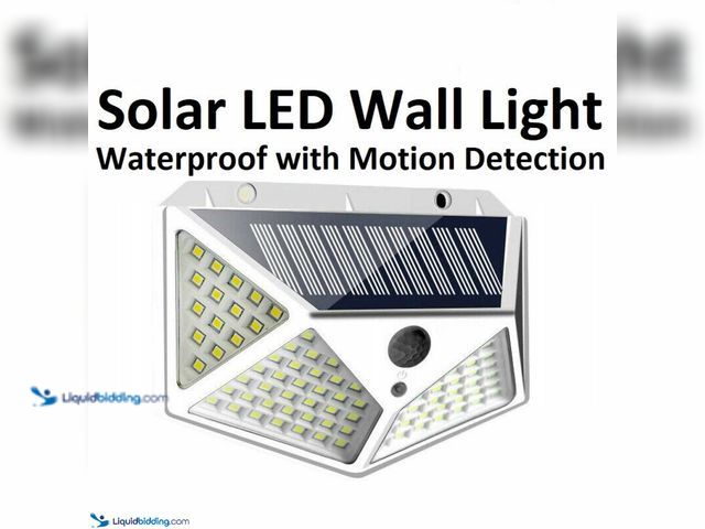 Lot 49-1820471 - Solar Waterproof LED Wall Light with Motion Detection - NEW - 3 Optional Modes - Dim light mode: Aut...
