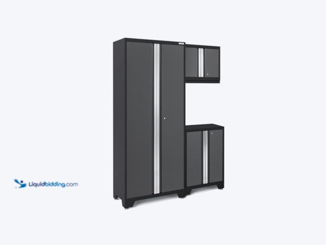 Lot 49-5514252 - NewAge Products 54-in W x 76.75-in H 3-Cabinets Steel Charcoal Gray Garage Storage System Item #5457...