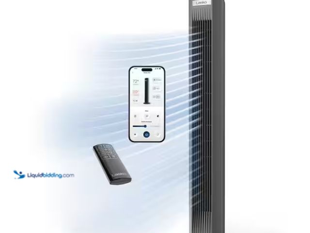 Lot 49-1515907 - Lasko Xtra Air 48 in. 12-Speed Smart Tower Fan in Gray w/ DC Motor, Works w/ Alexa, Google, Whisper ...