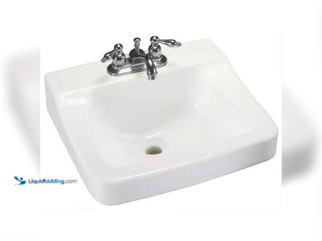 Lot 49-5572105 - Glacier Bay Aragon 19 in. Rectangular Vitreous China Bathroom Sink in White. Model # 13-0010-ADA. Un...