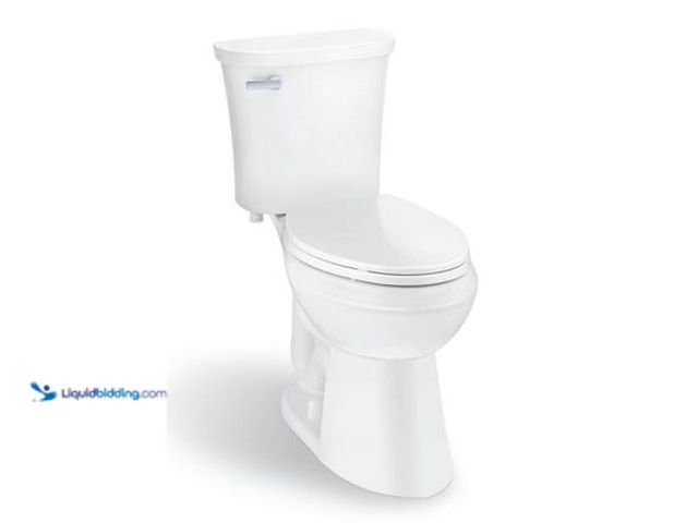 Lot 49-5544018 - Glacier Bay Power Flush 12 in. Rough In 2-Piece 1.28 GPF Single Flush Elongated Toilet in White, Sea...