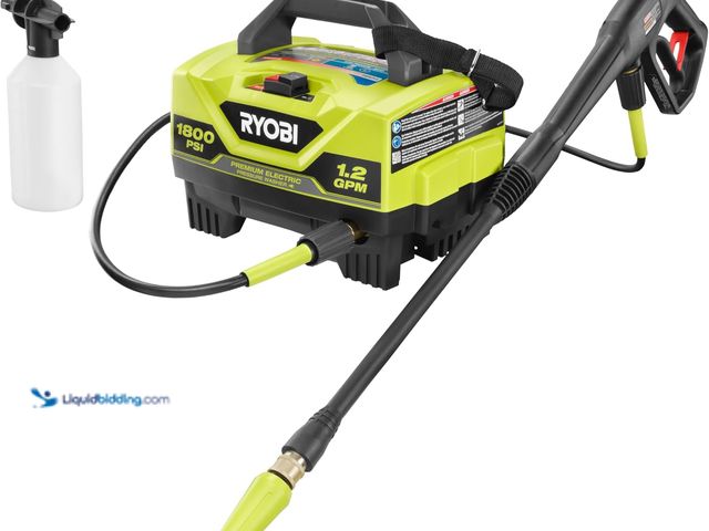 Lot 49-5413242 - RYOBI 1,800 PSI 1.2 GPM Electric Pressure Washer, RY141820VNM Used