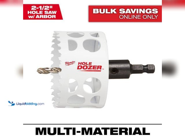 Lot 49-5484886 - Milwaukee
2-1/2 in. Hole Dozer Bi-Metal Hole Saw with 3/8 in. Arbor & Pilot Bit Used