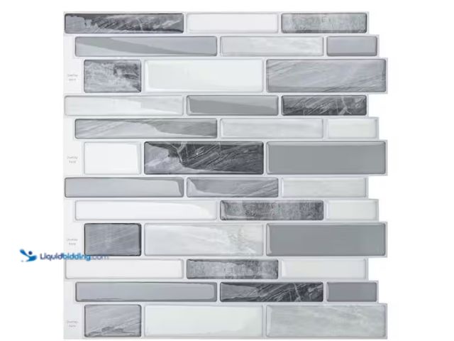 Lot 49-1622674 - Lot of (4) Art3d Self-Adhesive 12 in. x 12 in. Vinyl Peel and Stick Tile Backsplash Kitchen in Light...