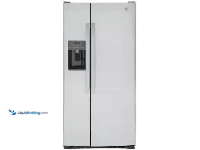 Lot 49-2020539 - GE 23.0 cu. ft. Side by Side Refrigerator in Fingerprint Resistant Stainless Steel, Standard Depth, ...