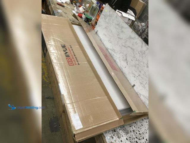 Lot 49-5478702 - BRIIVUE Silver Metal Framed Bathroom Mirror for Wall Item is unused with hardware