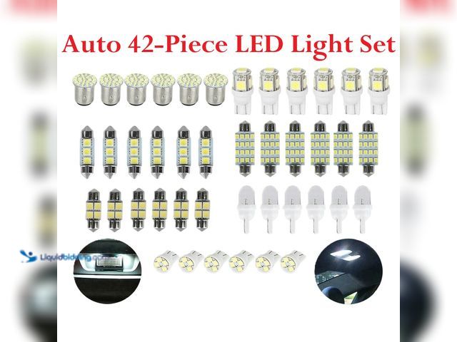 Lot 49-1616172 - Auto Interior/Exterior 42-Piece LED Light Set Cool White - NEW - 42PCS LED interior car lights in 6 ...