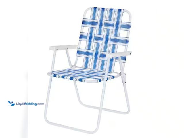 Lot 49-1550426 - (2) StyleWell Folding Woven Blue Beach Chairs, Model # BC-019, New (2 total chairs per lot).  Ref#AH...