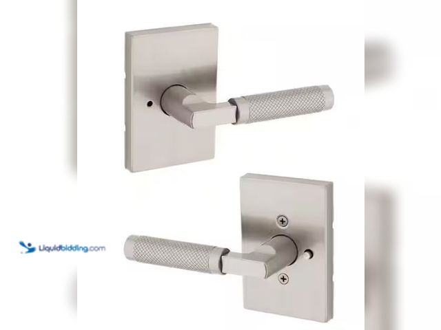 Lot 49-1518129 - Kwikset Prava Satin Nickel Bed/Bath Door Handle Model # 730PVL RCT 15 CP, Unused  Ref#HD0725