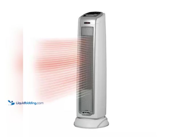 Lot 49-1567966 - Lasko Tower 23 in. 1500-Watt Electric Ceramic Oscillating Space Heater, White, Model # 5775, Slightl...
