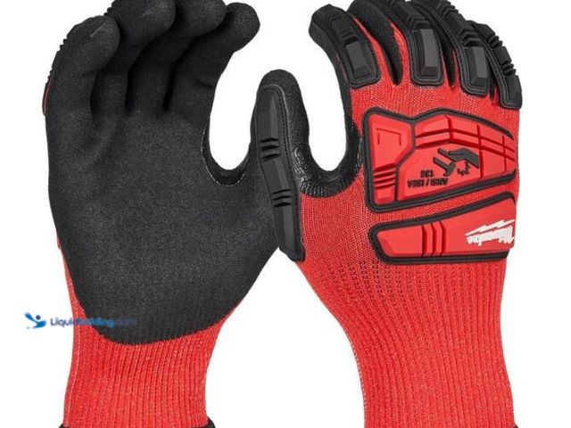 Lot 49-1567553 - Lot of (2) pairs Milwaukee Large Red Nitrile Level 3 Cut Resistant Impact Gloves, ANSI/ISEA 138-2019...