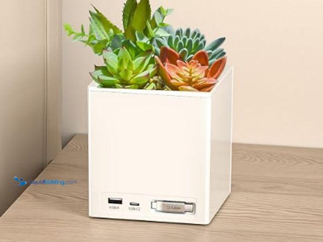 Lot 49-2024680 - Lot of (2)- Tec-h2 Power Bloom Charging Decorative Plant with Built-in Retractable USB-C Cable. Mode...