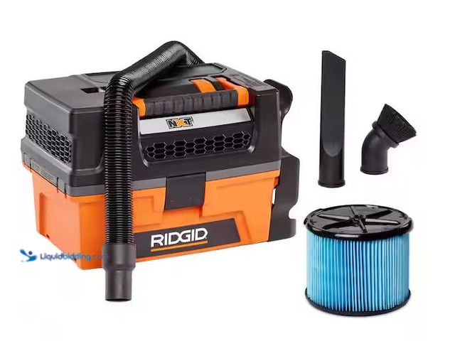 Lot 49-1556655 - RIDGID 3 Gal. 5.0 Peak HP NXT Shop Vacuum Wet Dry Vac with Fine Dust Filter, Expandable Hose and Acc...