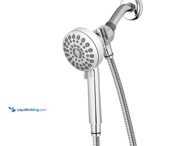 Lot 49-5447728 - Waterpik DualDock Multi-Height 7-Spray Wall Mount Handheld Shower Head with PowerPulse Massage 1.8 G...