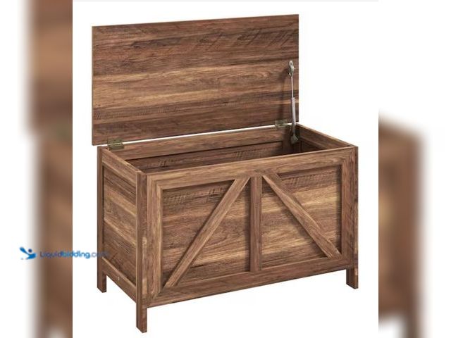 Lot 49-2000952 - HOMCOM 19 in. Farmhouse Storage Chest, Lift Top Box Organizer with Safety Hinge to Open Up 100° for ...