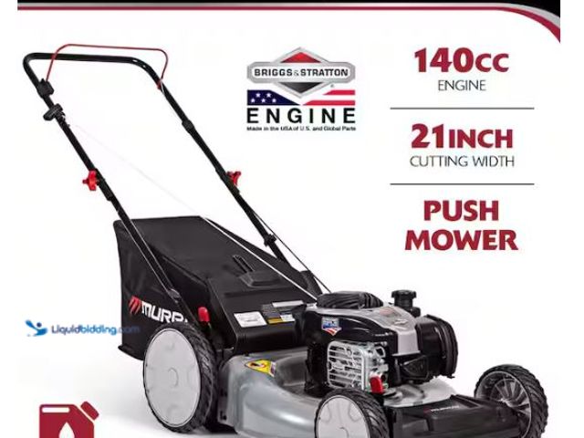 Lot 49-1624642 - Murray 21 in. 140 cc Briggs and Stratton Walk Behind Gas Push Lawn Mower with Height Adjustment and ...