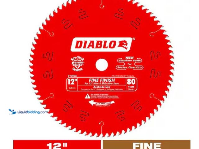 Lot 49-1576381 - DIABLO 12in. x 80-Tooth Fine Finish Saw Blade for Wood Model # D1280X, Unused  Ref#BINHD0130