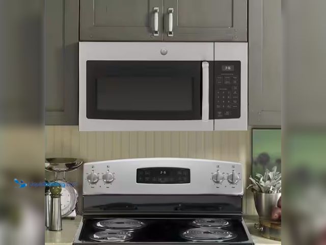 Lot 49-1550442 - GE 1.6 cu. ft. Over-the-Range Microwave in Stainless Steel, Model # JVM3160RFSS, Slightly used, Powe...