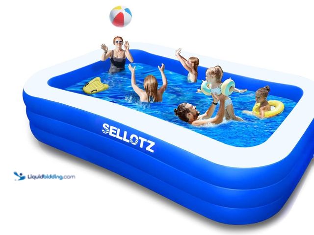 Lot 49-3463529 - Inflatable Pool for Kids and Adults, 120" X 72" X 22" Oversized Thickened Family Swimming Pool for T...