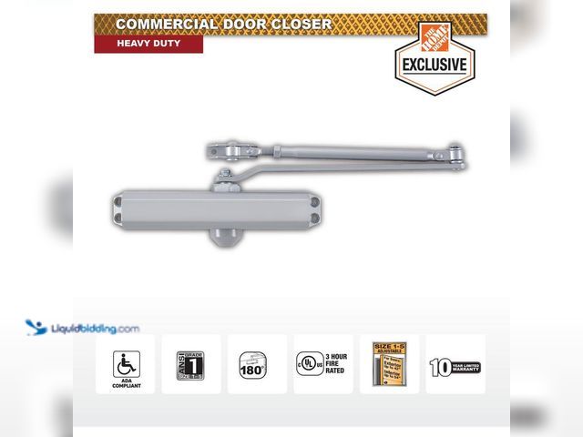 Lot 49-5440089 - Universal Hardware
Size 1-5 Heavy Duty Commercial Door Closer - 3 Mounting Styles - ANSI Grade 1, U...