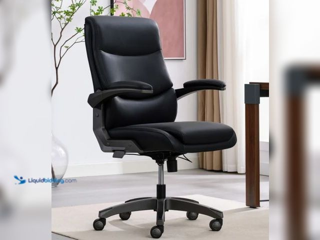 Lot 49-5485301 - La-Z-Boy High Back Height Adjustment and 360 Degree Swivel Office Desk Chair, Black. Model #1752808....